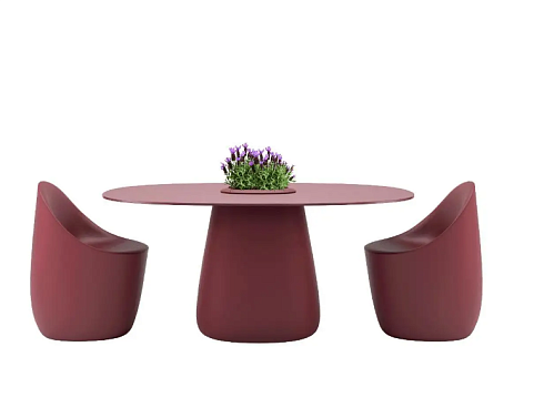 Уличный стол Qeeboo Cobble 160 HPL Indian Red Cobble 63011IR