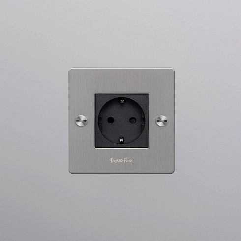 Розетка Buster and Punch 1G Schuko Type F steel Sockets CSC-071982