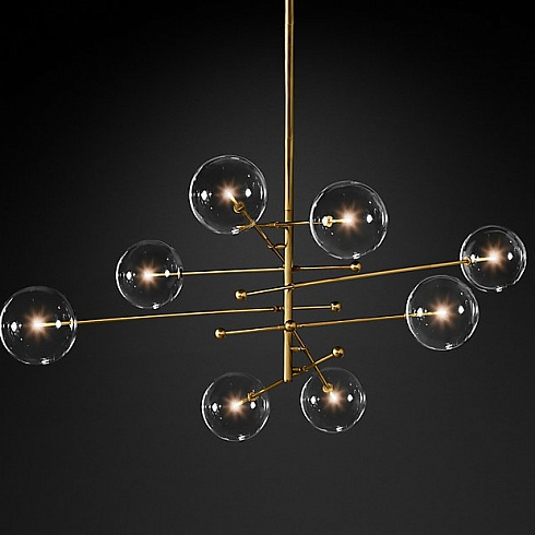 Люстра Restoration Hardware Glass Globe Mobile 79" Lacquered Burnished Brass Glass Globe 68090110 LBB