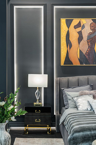 Тумба черная 2 ящика см Garda Decor KFG059 