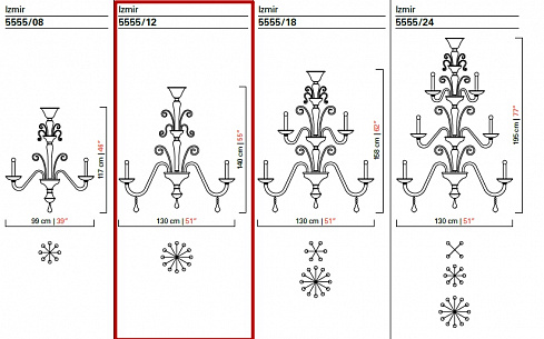 Люстра Barovier & Toso 5555/12 Izmir 5555/12/LQ/CL Люстра Barovier & Toso 5555/12 Izmir 5555/12/LQ/CL