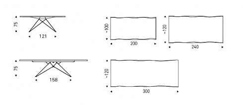 Обеденный стол Cattelan Italia Premier Wood Premier Premier Wood 300x120x75h GFM73/NC