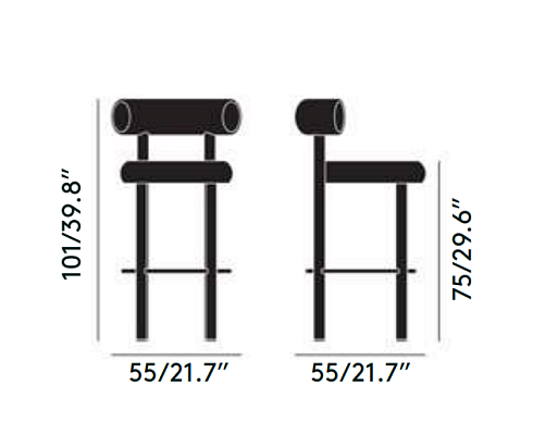 Барный стул Tom Dixon Fat Wood 75cm FAT FATS01BLW1