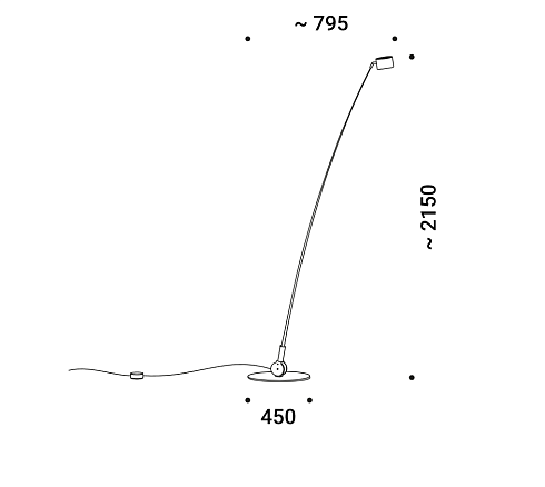 Напольный светильник Davide Groppi Sampei 230 Umbra Grey 2700K Sampei 1A3734100.27.06