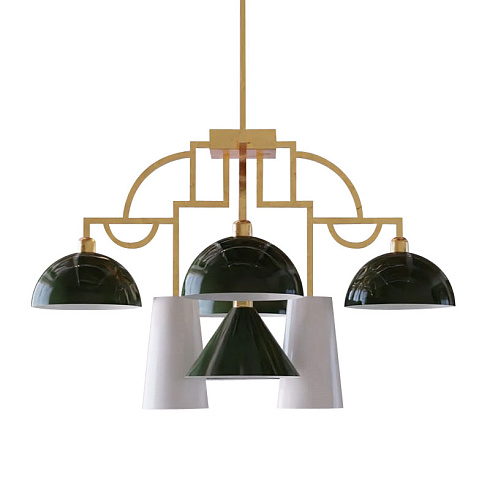 Люстра MM Lampadari Mya 7415/8 Mya 7415/8 Brunito Burnished+verde/bianco     