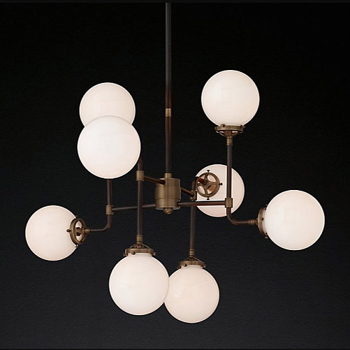 Люстра Restoration Hardware Bistro Globe Milk Glass 8 Brass Bistro Globe 68520005 MKBS