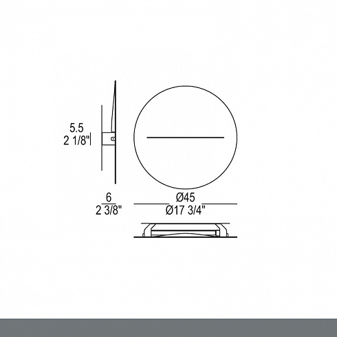 Настенный/Потолочный светильник Leucos RISE 45 P RISE 0001861