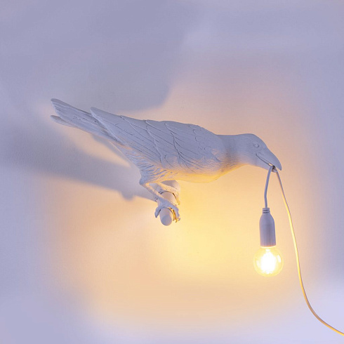 Настенный светильник Seletti Bird Looking Right White Outdoor Bird Lamp 14721
