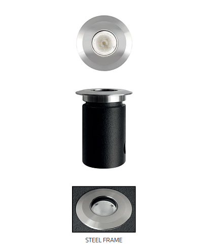 Встраиваемый светильник AUGENTI Rim 45 2W 3000K 15 on/off  Rim 3045C/WRCCNB