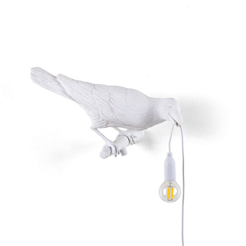 Настенный светильник Seletti Bird Looking Right White Outdoor Bird Lamp 14721