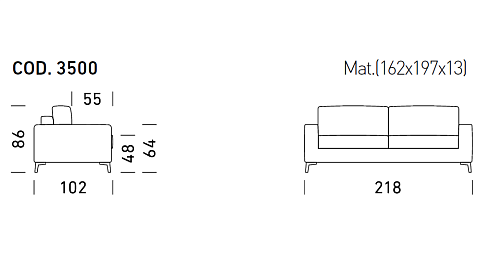 Диван Dienne Salotti Lisbona 3500 Klee 5502 Lisbona