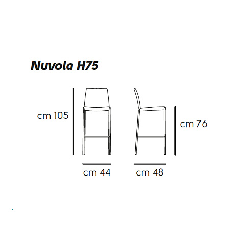 Барный стул Midj Nuvola H75 R_TS Nuvola S1390JT