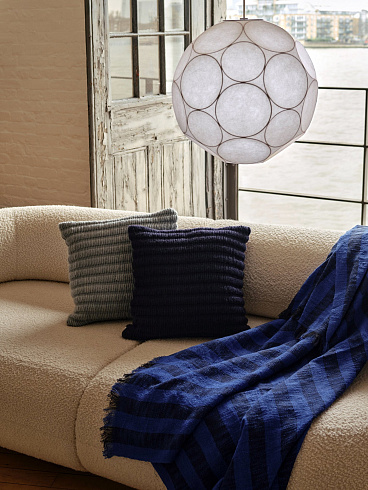 Подушка Tom Dixon Ridge 45x45 cm Indigo Cotton Wool-Mix  Ridge RICU45IN