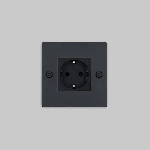 Розетка Buster and Punch 1G / Schuko Type F / Linear / Without B+P Logo / Black Sockets CSC-024191