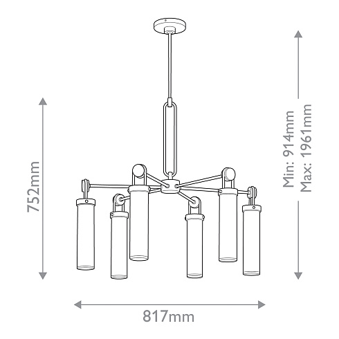 Люстры Alora QN-WYNWOOD6-UBZ 