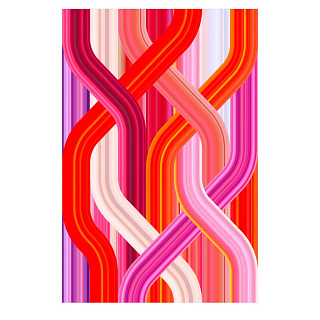 Wave Red Rectangular