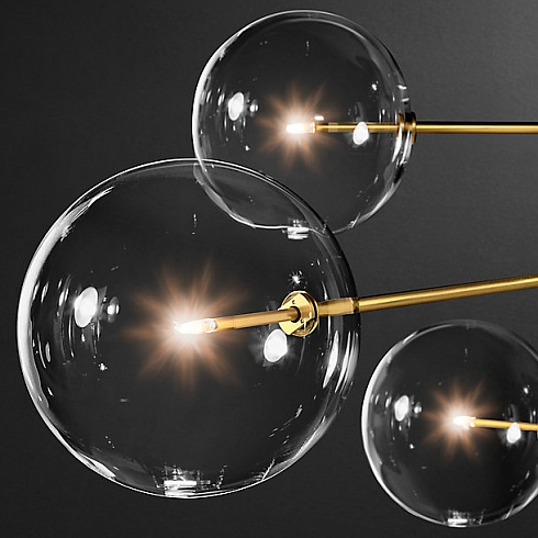 Люстра Restoration Hardware Glass Globe Mobile 79" Lacquered Burnished Brass Glass Globe 68090110 LBB
