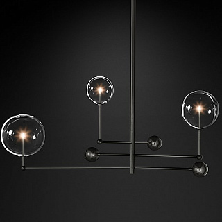 Glass Globe Mobile 46" Polished Black