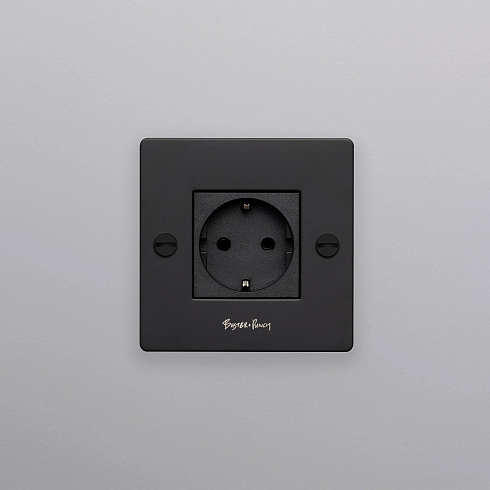 Розетка Buster and Punch 1G Schuko Type F black Sockets CSK-023439